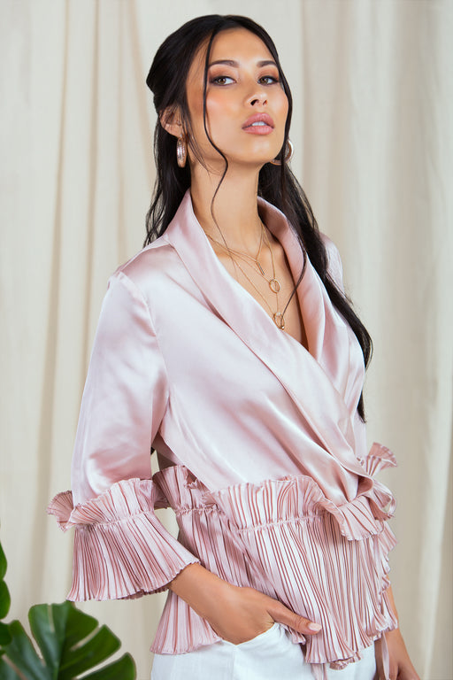 Bahareh Nude Ruffle Blouse - Lavand Stories