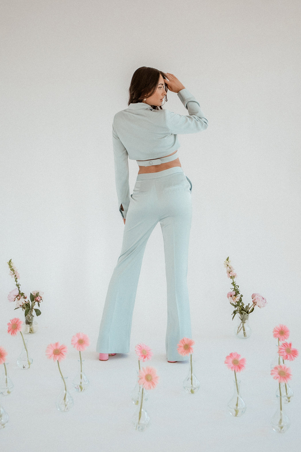 Flore Satin Green Trousers - Lavand Stories