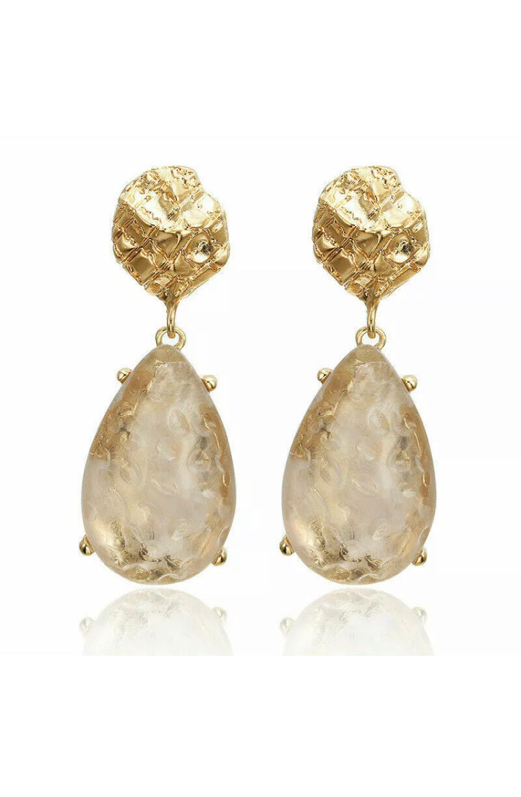 Primrose Gold Oval Drop Gold Earrings - Lavand Stories